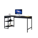 Ver imagem 4 de Escrivaninha Mesa Escritório com Estante Baixa Estilo Active 2 Prateleiras 150cm Industrial Yescasa Preto Ônix