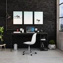 Ver imagem 3 de Escrivaninha Mesa Escritório com Estante Baixa Estilo Active 2 Prateleiras 150cm Industrial Yescasa Preto Ônix