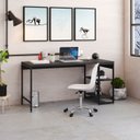 Ver imagem 1 de Escrivaninha Mesa Escritório com Estante Baixa Estilo Active 2 Prateleiras 150cm Industrial Yescasa Preto Ônix