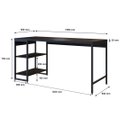 Ver imagem 5 de Escrivaninha Mesa Escritório com Estante Baixa Estilo Active 2 Prateleiras 150cm Industrial Yescasa Preto Ônix