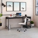 Ver imagem 1 de Escrivaninha Mesa Escritório com Estante Baixa 2 Prateleiras Estilo Industrial 150cm Active Yescasa