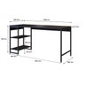 Escrivaninha com Estante Baixa 2 Prateleiras Estilo Industrial 150cm Active Yescasa - 5
