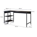 Ver imagem 5 de Escrivaninha Mesa Escritório com Estante Baixa 2 Prateleiras Estilo Industrial 150cm Active Yescasa