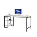 Ver imagem 4 de Escrivaninha Mesa Escritório com Estante Baixa Estilo Active 2 Prateleiras 150cm Industrial Yescasa Snow Branco