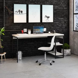 Escrivaninha com Estante Baixa 2 Prateleiras Estilo Industrial 150cm Active Yescasa - 2