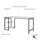 Ver imagem 6 de Escrivaninha Mesa Escritório com Estante Baixa 2 Prateleiras Estilo Industrial 150cm Active Yescasa