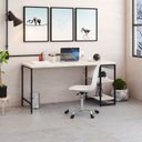 Ver imagem 1 de Escrivaninha Mesa Escritório com Estante Baixa Estilo Active 2 Prateleiras 150cm Industrial Yescasa Snow Branco