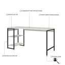 Ver imagem 6 de Escrivaninha Mesa Escritório com Estante Baixa Estilo Active 2 Prateleiras 150cm Industrial Yescasa Snow Branco