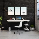 Ver imagem 3 de Escrivaninha Mesa Escritório com Estante Baixa Estilo Active 2 Prateleiras 150cm Industrial Yescasa Snow Branco