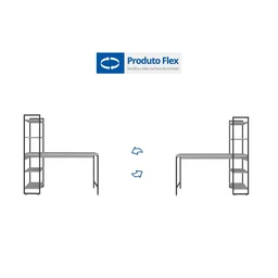 Escrivaninha com Estante 4 Prateleiras Estilo Industrial 150cm Active Yescasa - 6