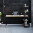 Ver imagem 2 de Escrivaninha Mesa Escritório com Estante Estilo Active 4 Prateleiras 150cm Industrial Yescasa Carvalho Marrom