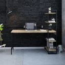 Ver imagem 2 de Escrivaninha Mesa Escritório com Estante 4 Prateleiras Estilo Industrial 150cm Active Yescasa