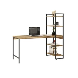 Escrivaninha com Estante 4 Prateleiras Estilo Industrial 150cm Active Yescasa - 3