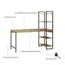 Escrivaninha Mesa Escritório com Estante 4 Prateleiras Estilo Industrial 150cm Active Yescasa - 5