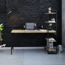 Ver imagem 2 de Escrivaninha Mesa Escritório com Estante Estilo Active 4 Prateleiras 150cm Industrial Yescasa Carvalho