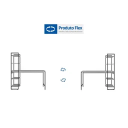 Escrivaninha com Estante 4 Prateleiras Estilo Industrial 150cm Active Yescasa - 6