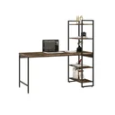 Ver imagem 3 de Escrivaninha Mesa Escritório com Estante Estilo Active 4 Prateleiras 150cm Industrial Yescasa Carvalho Dark Marrom