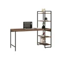 Ver imagem 3 de Escrivaninha Mesa Escritório com Estante Estilo Active 4 Prateleiras 150cm Industrial Yescasa Nogal Marrom