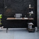 Ver imagem 2 de Escrivaninha Mesa Escritório com Estante Estilo Active 4 Prateleiras 150cm Industrial Yescasa Nogal Marrom