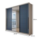 Ver imagem 2 de Guarda-Roupa Casal Genebra 3 Portas 4 Gavetas com Espelho Branco/Azul - Panorama Móveis