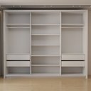 Ver imagem 6 de Guarda-Roupa Casal Genebra 3 Portas 4 Gavetas com Espelho Branco/Azul - Panorama Móveis