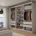 Ver imagem 4 de Guarda-Roupa Casal Genebra 3 Portas 4 Gavetas com Espelho Branco/Azul - Panorama Móveis