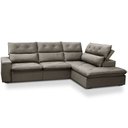 Ver imagem 1 de Sofá 3 Lugares Retrátil Reclinável Chaise Direito 258cm Bergen F04 Veludo Marrom Claro - Lyam Decor