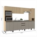 Ver imagem 3 de Cozinha Modulada Completa 6 Peças 14 Portas 2 Gavetas Yescasa Bege/Marrome/Nude
