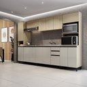 Ver imagem 1 de Cozinha Modulada Completa 6 Peças 14 Portas 2 Gavetas Yescasa Bege/Marrome/Nude