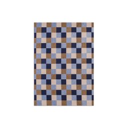 Tapete Jacquard Geo Látex 1,35 M X 1,00 M Antiderrapante Pequeno Sala Quarto Pixel Marinho - 3