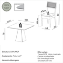 Ver imagem 3 de Conjunto Sala de Jantar Mesa Pirâmide 105cm com 4 Cadeiras MDF Palha Sintética Pinhão/Bege Claro