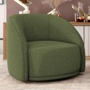 Ver imagem 6 de Poltrona Decorativa Giratória Angelina M03 Linho Verde - Lyam Decor