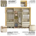 Ver imagem 7 de Guarda-Roupa Casal 6 Portas com LED com Pés 100% MDF Lumina Marrom/Marrome/Off White