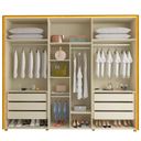 Ver imagem 5 de Guarda-Roupa Casal 6 Portas com LED com Pés 100% MDF Lumina Marrom/Marrome/Off White