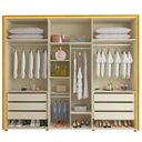 Ver imagem 5 de Guarda-Roupa Casal 6 Portas com LED com Pés 100% MDF Lumina Marrom/Marrome/Off White