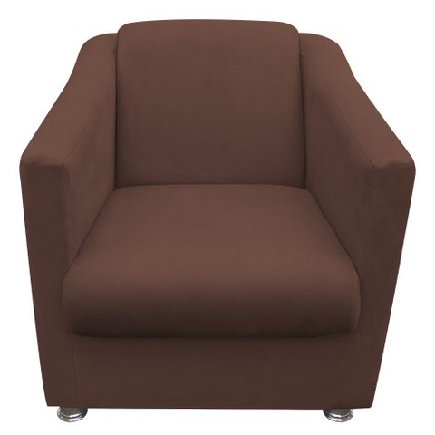 Poltrona Decorativa Tilla Sala e Escritório Suede Marrom