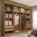 Ver imagem 2 de Guarda-roupa Ele e Ela 8 Portas 4 Gavetas com Espelho Chumbo/cinamomo - Panorama Móveis