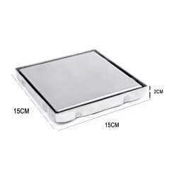 Ralo Oculto 15x15 Invisivel Inox Anti Odor Anti Inseto Casa Banheiro Lavabo Varanda Cozinha Resisten - 2