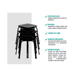 Conjunto: Mesa de Cozinha 1590 Extensível + 4 Banquetas Branco - Carraro - 3
