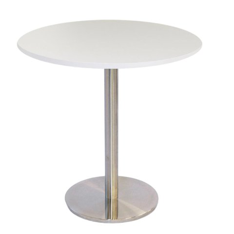 Mesa de Jantar Redonda 70 cm Tampo Branco em MDP Base Beta Bistrô