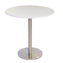 Ver imagem 1 de Mesa de Jantar Redonda 70 cm Tampo Branco em MDP Base Beta Bistrô