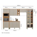 Ver mais imagens de Cozinha Modulada Allure Linea Brasil 5 Peças Mdf A01m1 Jequitiba/gris Fosco