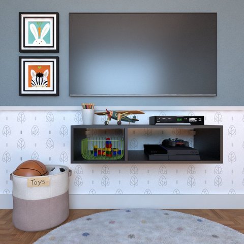 Nicho para Quarto Infantil 80cm Preto