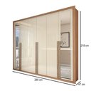 Ver imagem 3 de Guarda-roupa Casal Severo Gold 6 Portas 6 Gavetas com Espelho Cinamomo/off White - Panorama Móveis