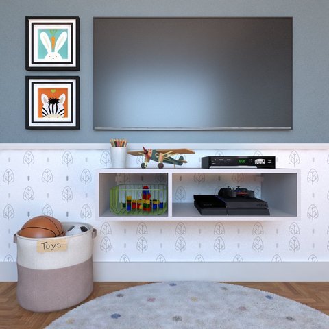 Nicho para Quarto Infantil 80cm Cinza/Cristal