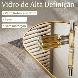 Espelho Decorativo Grande Oval com Moldura Metal Corpo Inteiro 170 X 70 Cm Industrial - 3