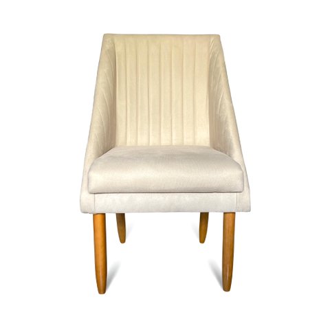 Cadeira Para Sala De Jantar Ana Pés Palito Suede Bege- D'Classe Decor
