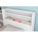 Ver imagem 6 de Cama Solteiro Branca com Gavetas, Baú e Prateleiras Organizadoras e Colchão D33