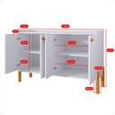 Ver imagem 2 de Aparador 4 Portas Moderno Buffet Organizador Louças Cantinho do Café Decoração Sala Cozinha Rpm