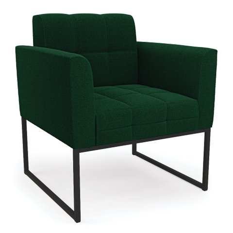 Poltrona Sala de Estar Industrial Preto Elisa Bouclê Verde D03 - D'Rossi